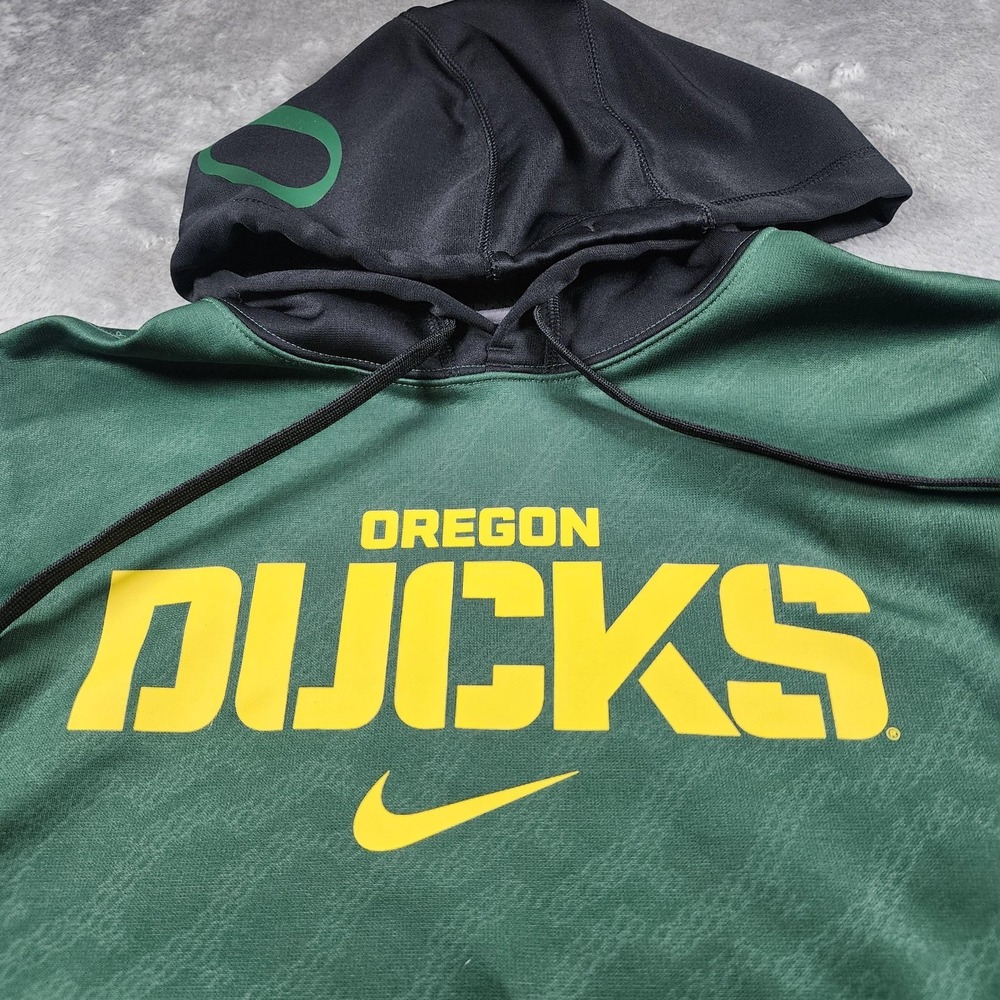 Oregon Ducks Hoodie Sweatshirt‎ Mens Small Green NCAA Football Nike Therma Fit